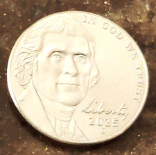 2025 D Jefferson Nickel -  BU Coin Pulled From OBW Roll