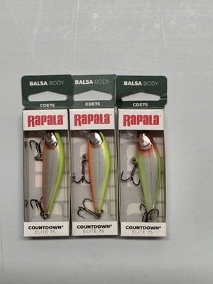 (LOT OF 3) Rapala Countdown Elite 75 CDE75 / Multiple Colors