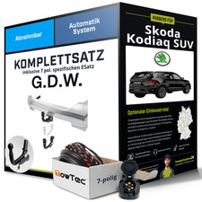 Für SKODA Kodiaq SUV I Typ NS7 Anhängerkupplung abnehmbar +eSatz 7pol 16- AHK