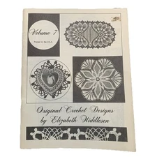 VTG Original Crochet Designs Elizabeth Hiddleson # 7 Pattern Book Doily Doilies