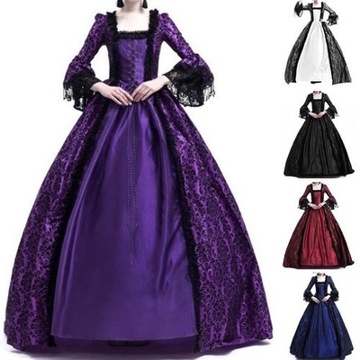 Vintage Kleid mit Spitze und Glockenärmeln für Damen Herbstkleid Kol