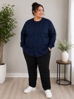 Natural Uniforms XL Navy Snap Front Warm-Up Scrub Jacket Preowned — photo 1