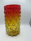 Blenko Tangerine Amberina Wayne Husted Bubble Glass Vase