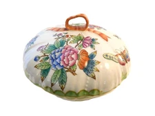 1943 Herend Queen Victoria Green Border Candy Box Original Rare