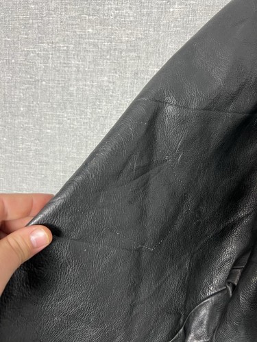 Vintage Paris Dakar Rally Leather Bomber Jacket Men’s Racing Black Size XL - Picture 10 of 24