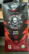 Death Wish Coffee 50251G Roasted Ground Coffee Beans, 16 oz.