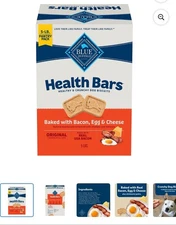 BLUE Buffalo Health Bars Crunchy Dog Treat Biscuits Bacon Egg  Cheese 5 lbs-