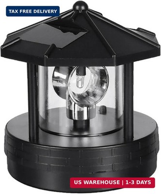 4.33inch LED Solar Powered Lighthouse, IP44 Waterproof, 360 Degree Rotating Lamp