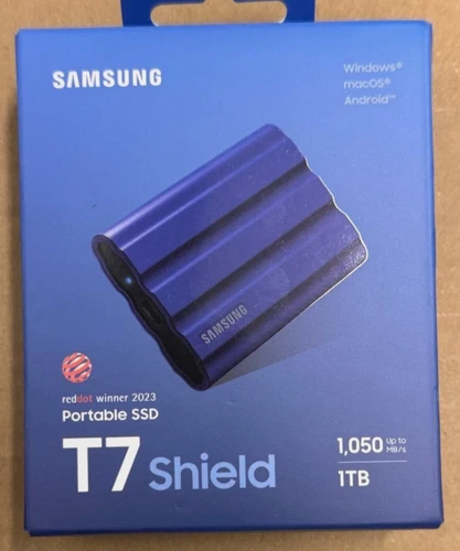 Samsung T7 Shield 1TB Portable SSD EXTERNAL HARD DISK DRIVE HDD - BLUE NEW