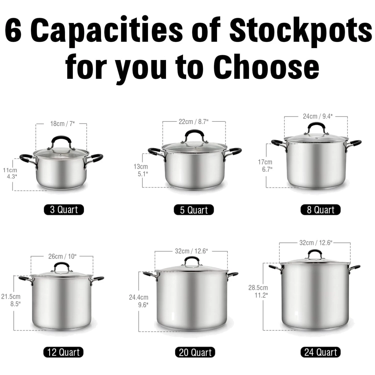 Induction Compatible 3 Qt Stockpot with Stay-Cool Handles`