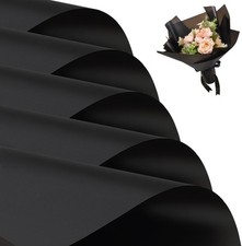 20 PCS Black Floral Wrapping Paper-Matte Waterproof Flower Wrapping Paper