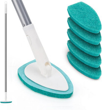 Shower Scrubber with Long Handle, 47'' Bathtub Scrub Brush, Bathroom Tub and Til