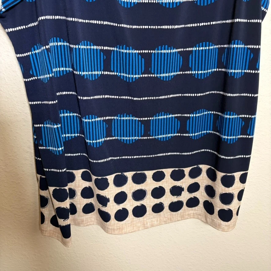 Camiseta sin mangas Susan Graver para mujer 1X cuello redondo ojo de cerradura rayas sin mangas Foto 3 de 4