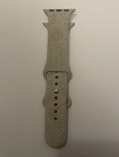 Apple Watch 38/40mm Silicone Two-Piece Band Strap, Gray Floral Pattern