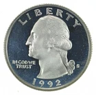 1992-S Washington Quarter 90% Silver Proof *9600