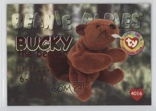 1998 Ty Beanie Babies Series 1 Birthday or Rookie Chase Red Bucky the Beaver d8k