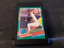 1990 Leaf Donruss Baseball Rookie Card Steve Chitren #431 Oakland A's. rookie card picture