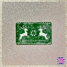 ❄️🦌 2025 Bath & Body Works Green Christmas Sweater Pattern Gift Card $0 MINT