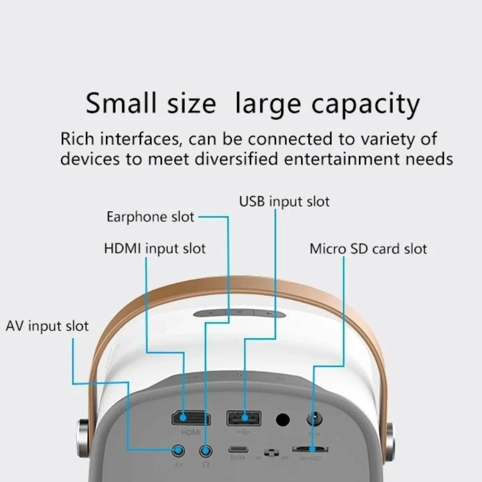  Mini Portable Projector 4K WiFi Portable Projector Full HD Supported for Home - Image 4 of 4