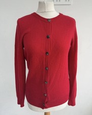 Jaeger red wool cashmere cardigan size small