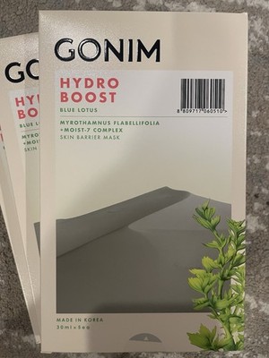 GONIM Blue Lotus Hydro Boost Skin Barrier Mask, 5 Pack - Lot Of 2 Boxes