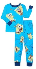 SpongeBob SquarePants Boys Long Sleeve Top and Pants Pajama Set, 2-Piece Size 4