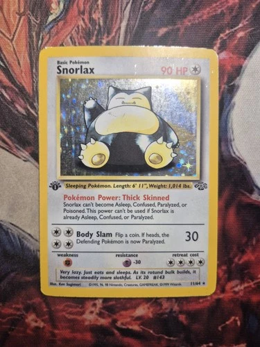 Snorlax 11/64 1st Edition Jungle Holo Rare MP Vintage WOTC - Pokemon TCG