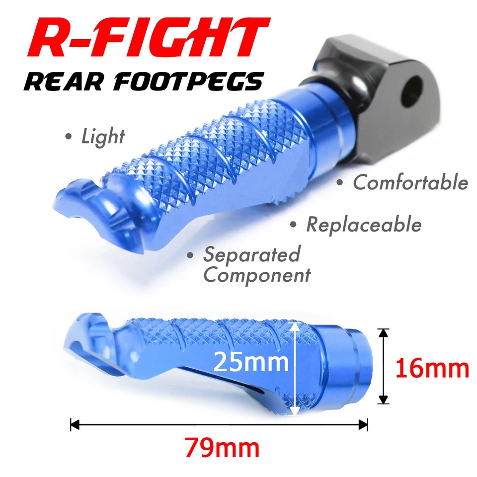 R-FIGHT Blue Rear Foot Pegs For Aprilia Dorsoduro 1200 11 12 13 14 15 16 17 18 Foto 4 de 4