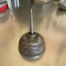 Vintage 3" Tall Singer Sewing Machine Thumb Pump Oiler Embossed Sewing Oil Can