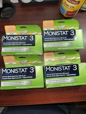 Lot of 4 MONISTAT 3 Day Combination Pack Applicators & Cream  EXP: 02/26 & 04/26