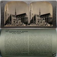 Keystone Stereoview Cathedral of Saint Martins, Belgium From 600/1200 Set #384