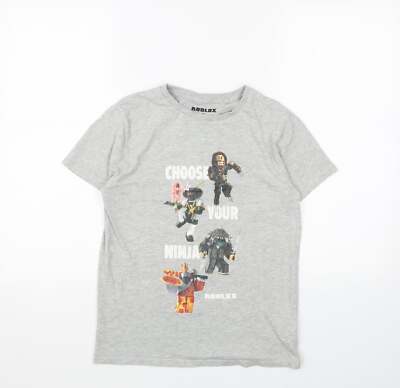 Roblox Jungen grau Baumwollmischung T-Shirt Größe 11 Jahre - Ninja