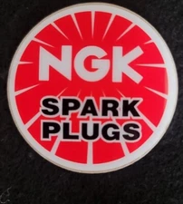 NGK SPARK PLUGS STICKER 2 1/4 ROUND VERY THICK AND GLOSSY 