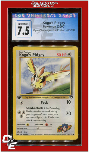 Koga's Pidgey (1st Edition) graded CGC 7.5 for sale on eBay