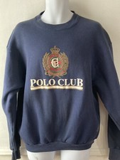 VTG Polo Club Sweater Mens XL Blue Sweatshirt Crew USA Made Fruit of the Loom B7