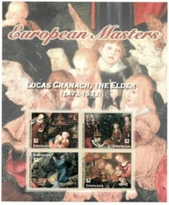 Grenada 2003 - Painter Luca Cranach Art - Sheet Of 4 Stamps - Scott #3351 - MNH