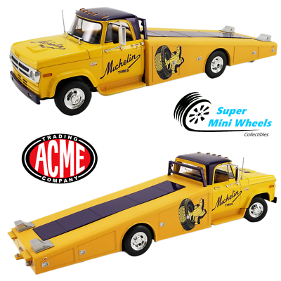 ACME 1:18 - 1970 DODGE D-300 RAMP TRUCK - MICHELIN (Yellow