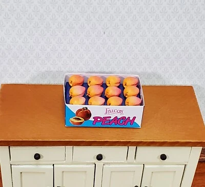 Dollhouse Peaches Case Box 1:12 Scale Miniature Kitchen Food Falcon Miniatures - Image 1 of 4