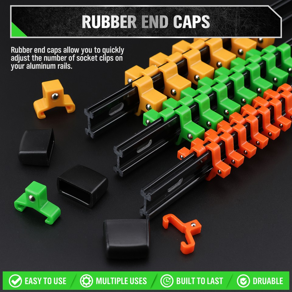 Snap-on Socket Sets 3/8 In Size Socket Wrenches 9pc-Socket Organizer Mountable Sliding Holder Rail Rack Tool Storage 1 3/8 In Size Socket Set Socket Wrenches - Foto 4