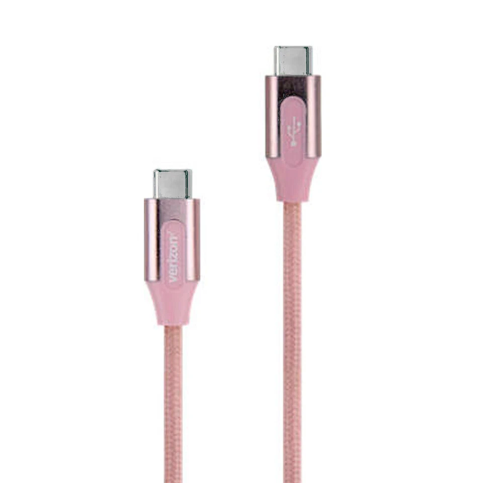 Verizon Logo 6FT Braided Pink USB-C Charge Data Cable for Galaxy iPhone iPad - Image 2 of 4