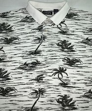 Chaps Polo Shirt XL Floral Short Sleeve Button Up Palm Tree Men’s Golf