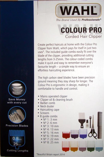 colour coded pro corded hair clipper