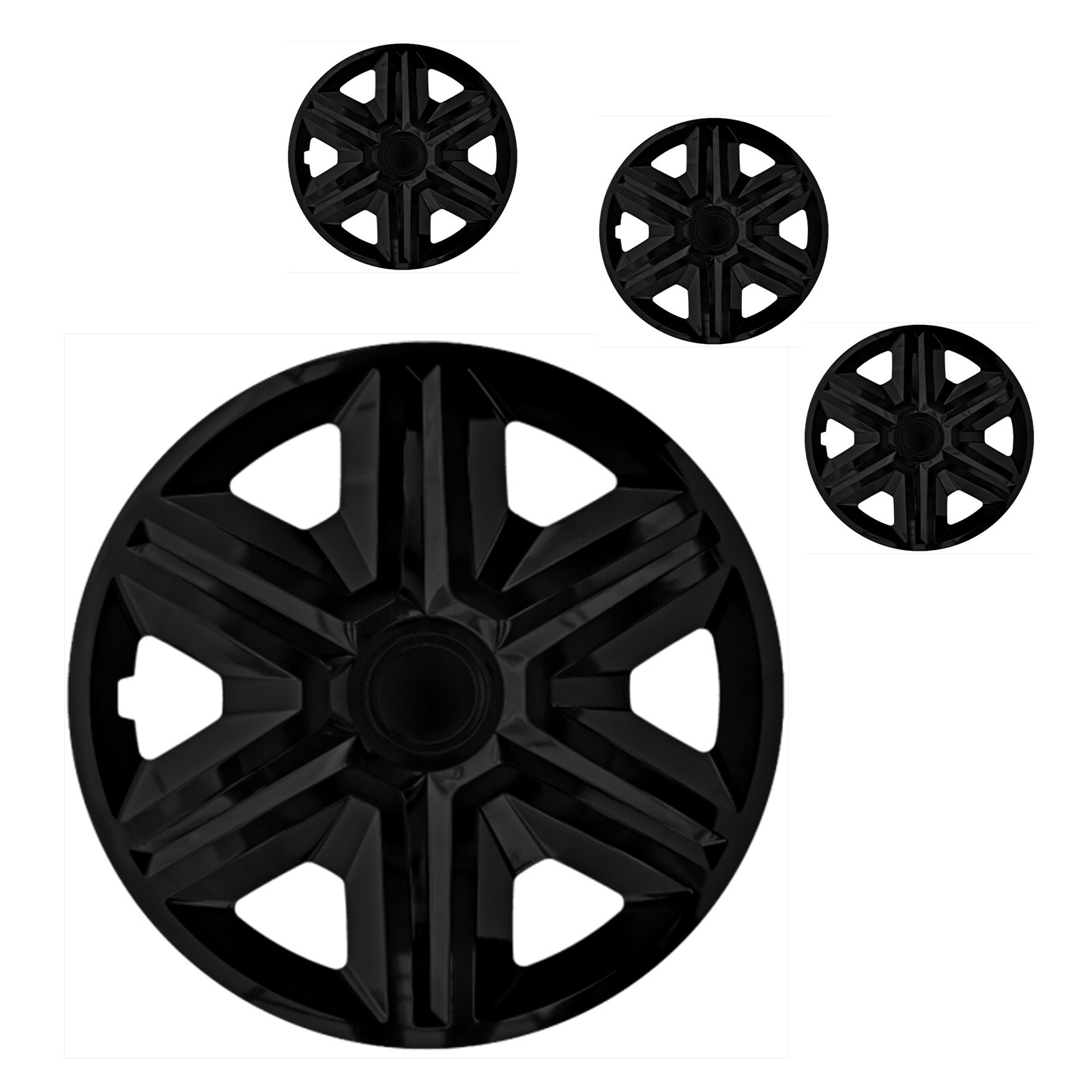 Set di 4 Copricerchi ACTION 15'' Nero 15 Pollici