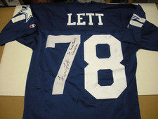 LEON LETT DALLAS COWBOYS LAST ONE W/COA SIGNED OFFICIAL LICENSED CHAMPION JERSEY