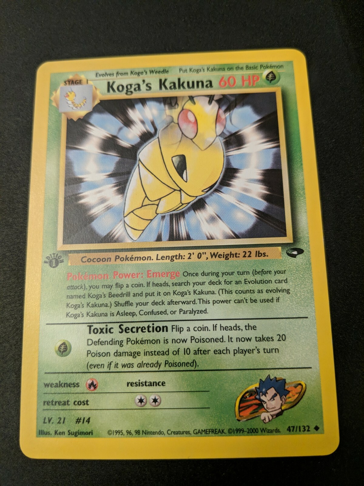 1st Edition Koga’s Kakuna 47/132 - Gym Challenge - Near Mint