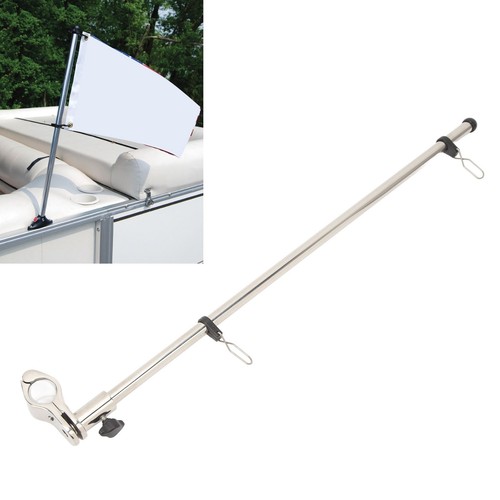 New Marine Grade Rail Mount Flag Pole 560mm Stainless Steel Flag Pole For Boat - Picture 17 of 22