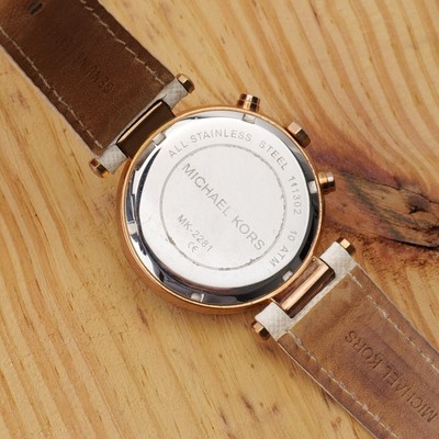 Michael Kors MK2281 Parker Gold Tone White 39mm Watch Chronograph 