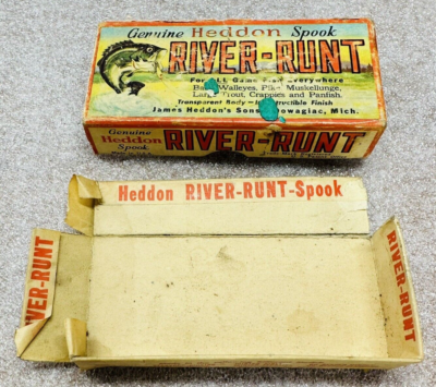 Vintage Heddon River Runt Spook Sinker w Box & Paper