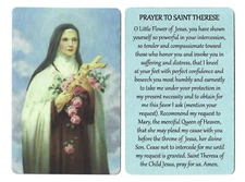 (3 copies) St. Therese of Lisieux Pocket Wallet Size Holy Prayer Cards Catholic