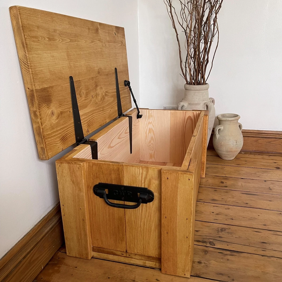 Blanket Box Chest Wooden Trunk Coffee Table Storage Box GWR
